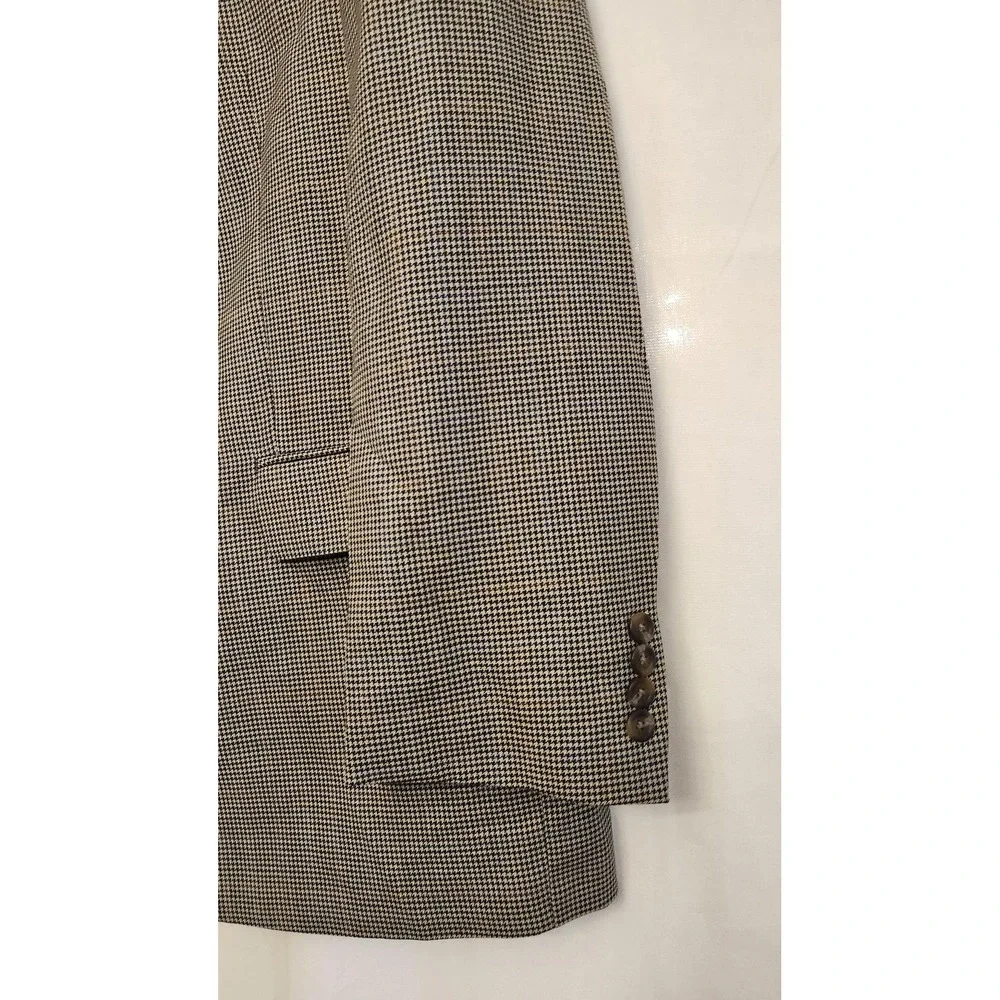 Ralph Lauren Blazer Mens 44R Brown Houndstooth Wool‎ Sport Coat Jacket Check